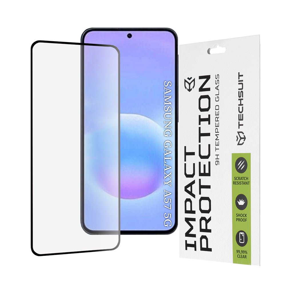 Techsuit Samsung Galaxy A57 5G - Full Screen Full Glue Αντιχαρακτικό Γυαλί Οθόνης 9H - Black