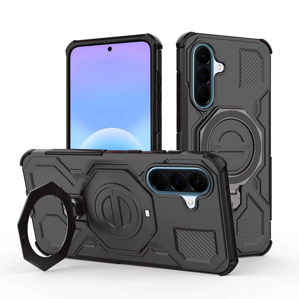 Techsuit Samsung Galaxy A57 5G - Σκληρή Θήκη με Δαχτυλίδι Συγκράτησης - Carbon Shield Pro - Black