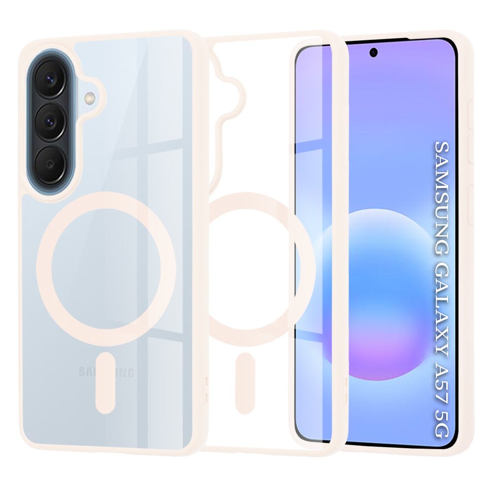 Techsuit Samsung Galaxy A57 5G - Σκληρή Θήκη με Πλαίσιο Σιλικόνης - MagSafe Pro - Nude Pink