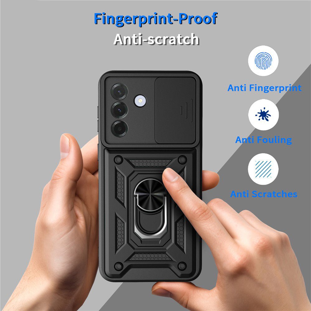 Techsuit Samsung Galaxy A57 5G - Σκληρή Θήκη με Προστασία Καμερών και Δαχτυλίδι Συγκράτησης - CamShield - Black