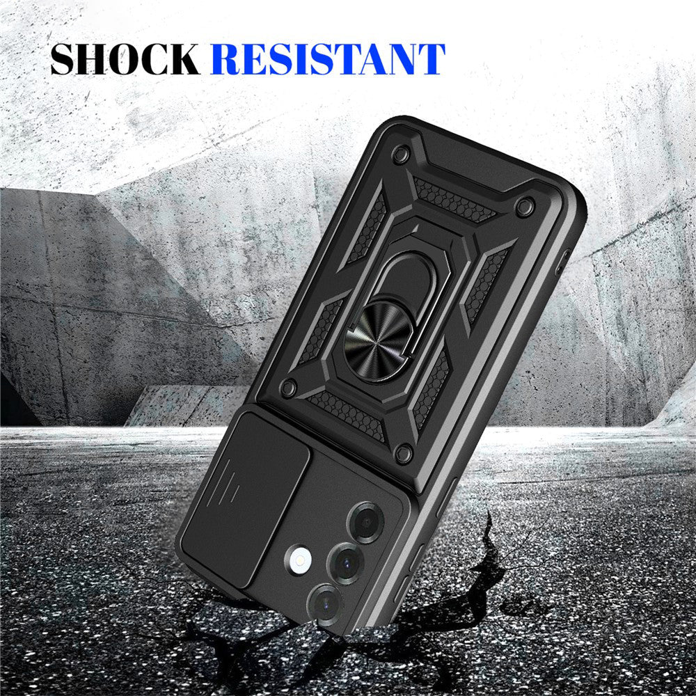 Techsuit Samsung Galaxy A57 5G - Σκληρή Θήκη με Προστασία Καμερών και Δαχτυλίδι Συγκράτησης - CamShield - Black