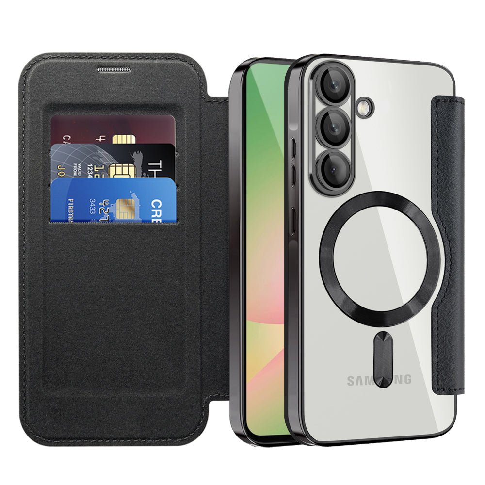 Techsuit Samsung Galaxy A57 5G - Θήκη Βιβλίο με MagSafe με Υποδοχές Καρτών και RFID Προστασία - SmartMag Book Case - Black