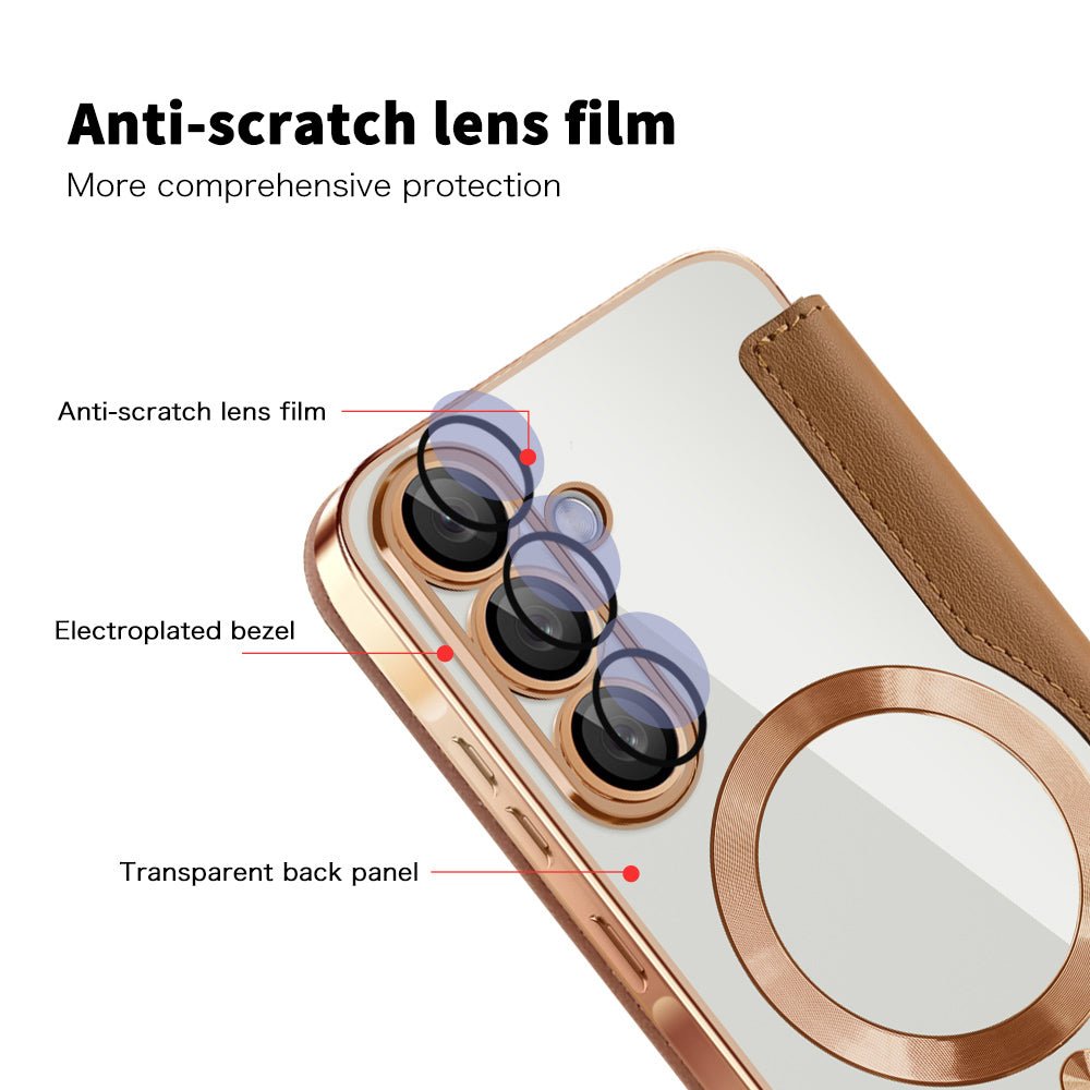 Techsuit Samsung Galaxy A57 5G - Θήκη Βιβλίο με MagSafe με Υποδοχές Καρτών και RFID Προστασία - SmartMag Book Case - Brown