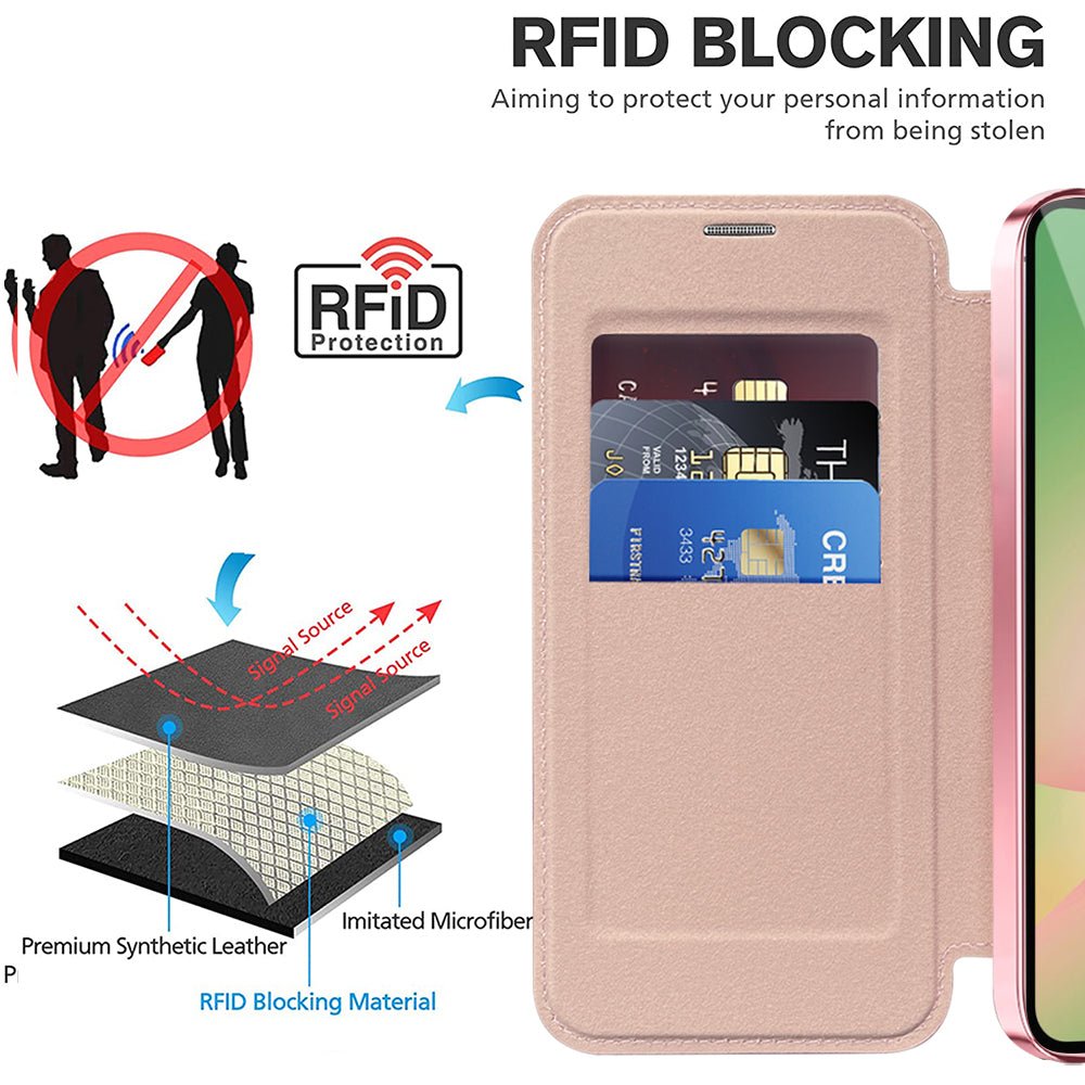 Techsuit Samsung Galaxy A57 5G - Θήκη Βιβλίο με MagSafe με Υποδοχές Καρτών και RFID Προστασία - SmartMag Book Case - Pink