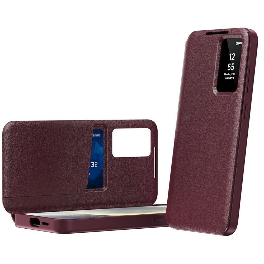 Techsuit Samsung Galaxy A57 5G - Θήκη Βιβλίο με Θέση για 1 Κάρτα - SmartView Series - Red