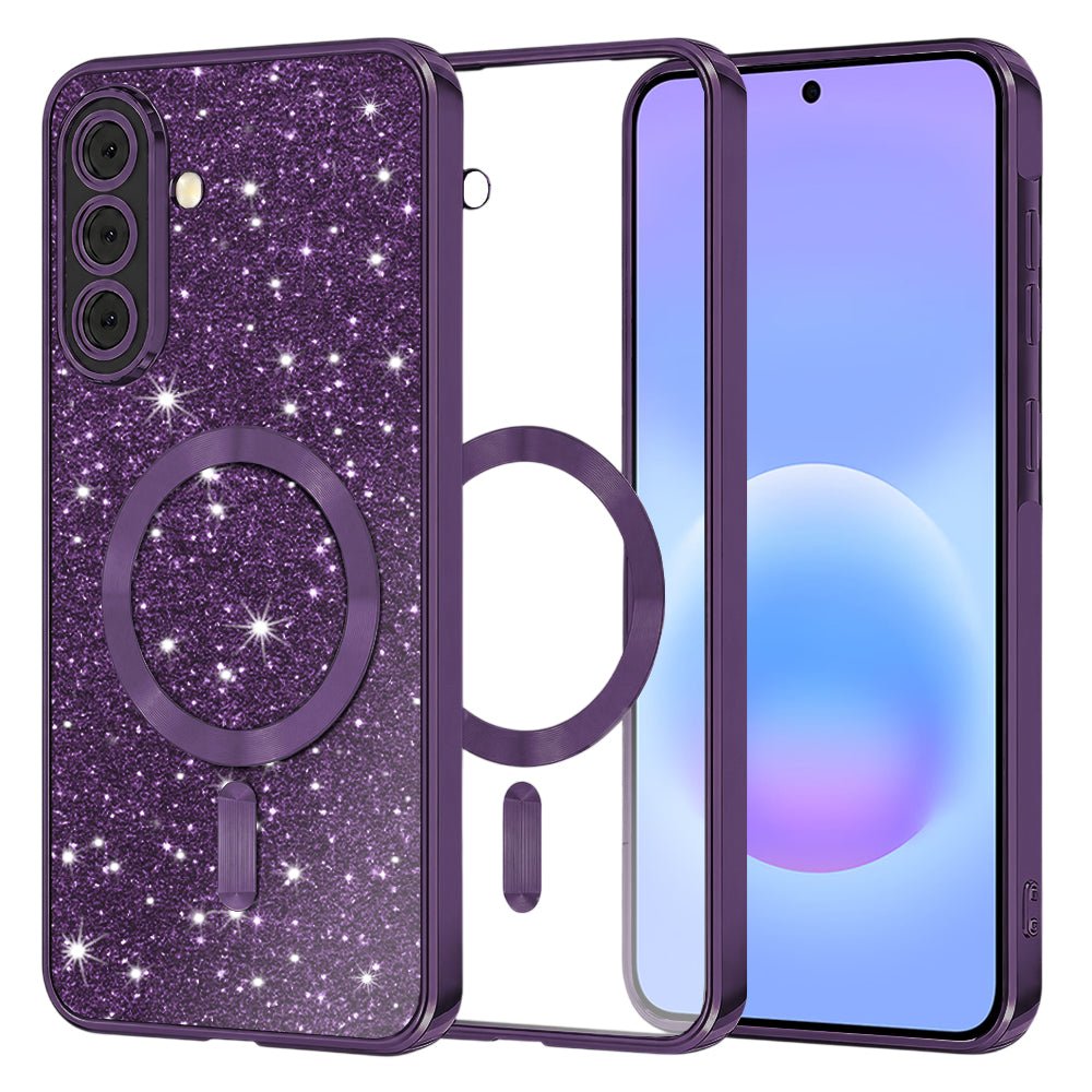 Techsuit Samsung Galaxy A57 5G - Θήκη Σιλικόνης - Luxury Glitter MagSafe - Deep Purple