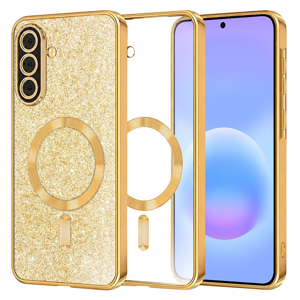 Techsuit Samsung Galaxy A57 5G - Θήκη Σιλικόνης - Luxury Glitter MagSafe - Gold