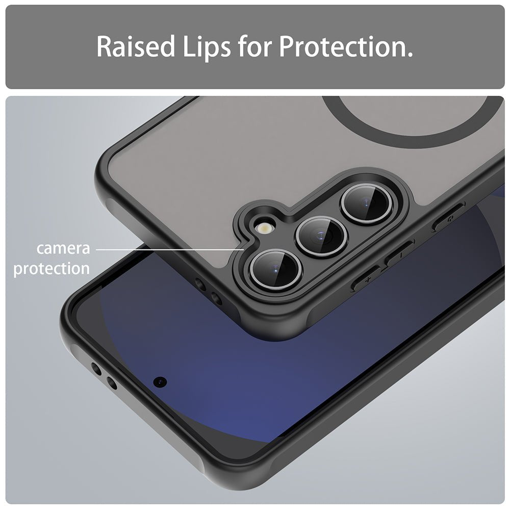 Techsuit Samsung Galaxy S24 FE - Σκληρή Θήκη με Πλαίσιο Σιλικόνης και MagSafe - HaloFrost II MagSafe - Black