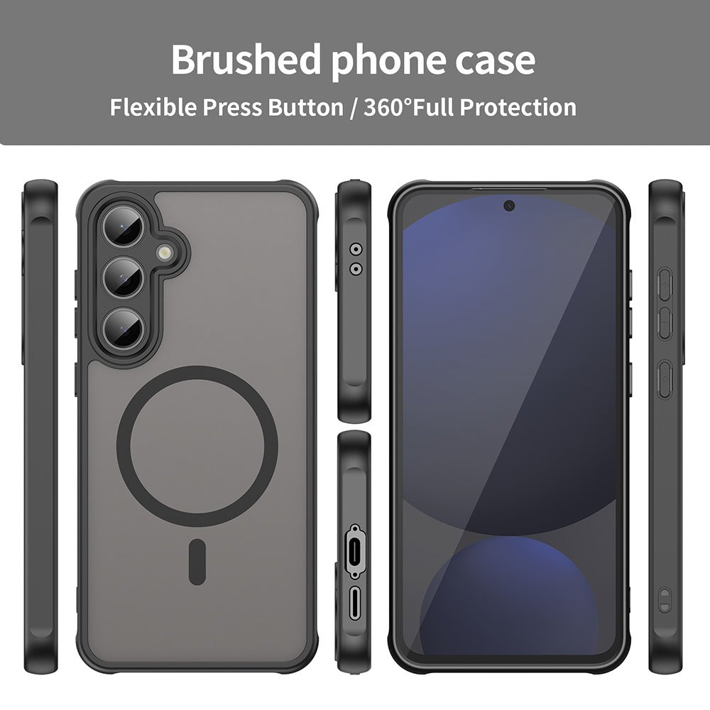 Techsuit Samsung Galaxy S24 FE - Σκληρή Θήκη με Πλαίσιο Σιλικόνης και MagSafe - HaloFrost II MagSafe - Black