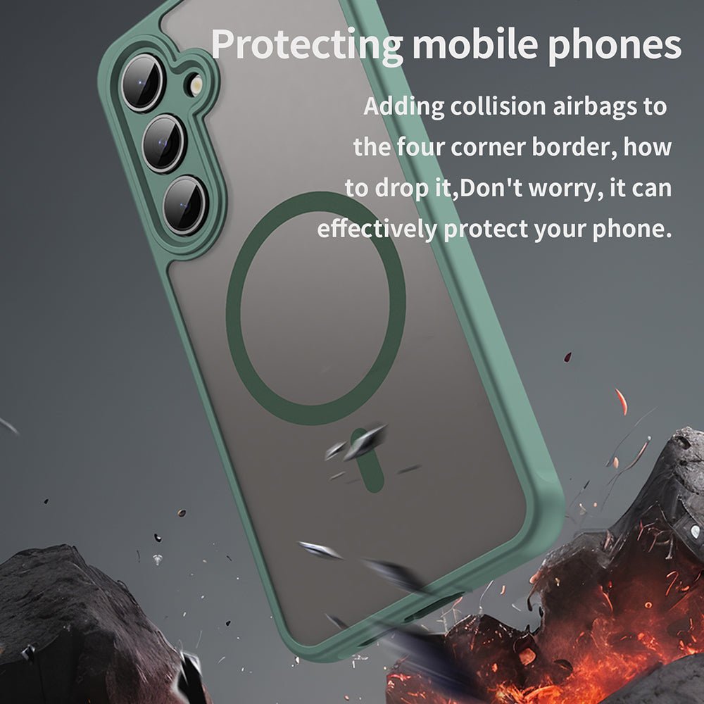 Techsuit Samsung Galaxy S24 FE - Σκληρή Θήκη με Πλαίσιο Σιλικόνης και MagSafe - HaloFrost II MagSafe - Green