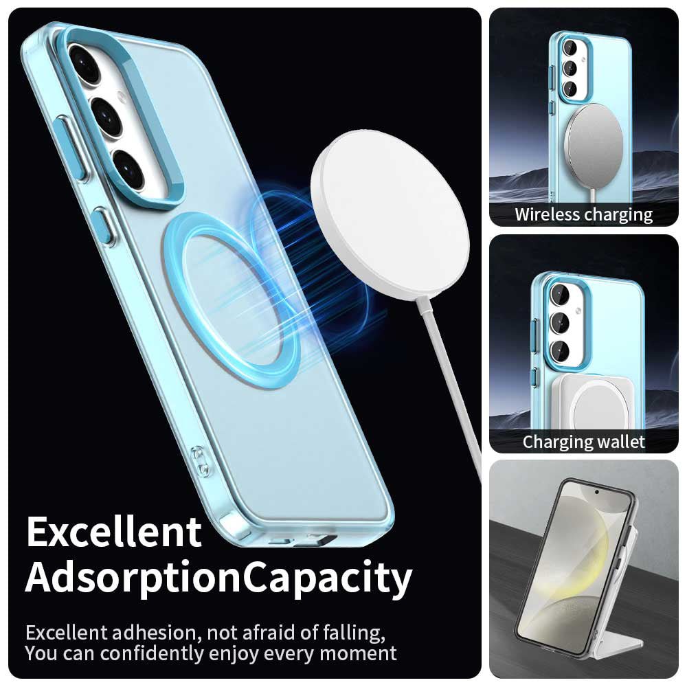 Techsuit Samsung Galaxy S24 Plus / S25 Plus - Σκληρή Θήκη με Πλαίσιο Σιλικόνης και MagSafe - CandyCase MagSafe - Blue