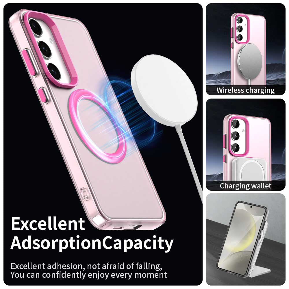 Techsuit Samsung Galaxy S24 Plus / S25 Plus - Σκληρή Θήκη με Πλαίσιο Σιλικόνης και MagSafe - CandyCase MagSafe - Pink