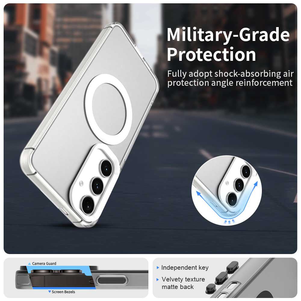 Techsuit Samsung Galaxy S24 Plus / S25 Plus - Σκληρή Θήκη με Πλαίσιο Σιλικόνης και MagSafe - CandyCase MagSafe - White