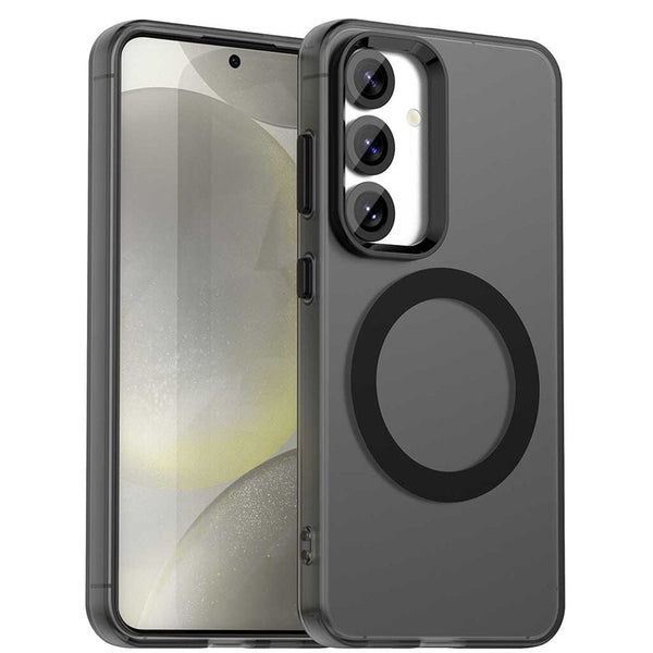 Techsuit Samsung Galaxy S24 / S25 - Σκληρή Θήκη με Πλαίσιο Σιλικόνης και MagSafe - CandyCase MagSafe - Black