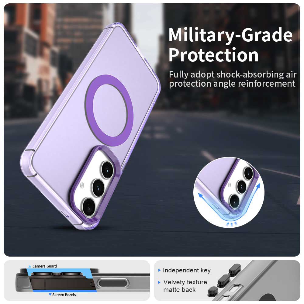Techsuit Samsung Galaxy S24 / S25 - Σκληρή Θήκη με Πλαίσιο Σιλικόνης και MagSafe - CandyCase MagSafe - Purple