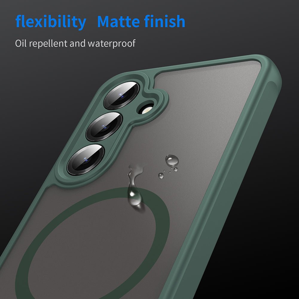 Techsuit Samsung Galaxy S24 / S25 - Σκληρή Θήκη με Πλαίσιο Σιλικόνης και MagSafe - HaloFrost II MagSafe - Green