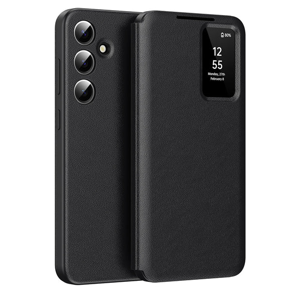 Techsuit Samsung Galaxy S24 - Θήκη Βιβλίο με Θέση για 1 Κάρτα - SmartView Series - Black