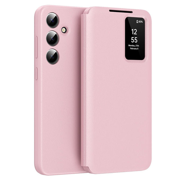 Techsuit Samsung Galaxy S24 - Θήκη Βιβλίο με Θέση για 1 Κάρτα - SmartView Series - Pink