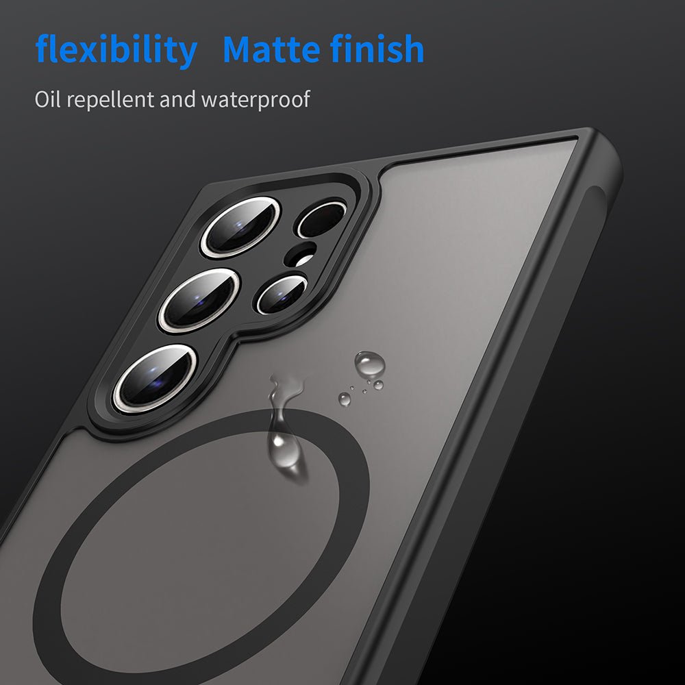 Techsuit Samsung Galaxy S24 Ultra - Σκληρή Θήκη με Πλαίσιο Σιλικόνης και MagSafe - HaloFrost II MagSafe - Black