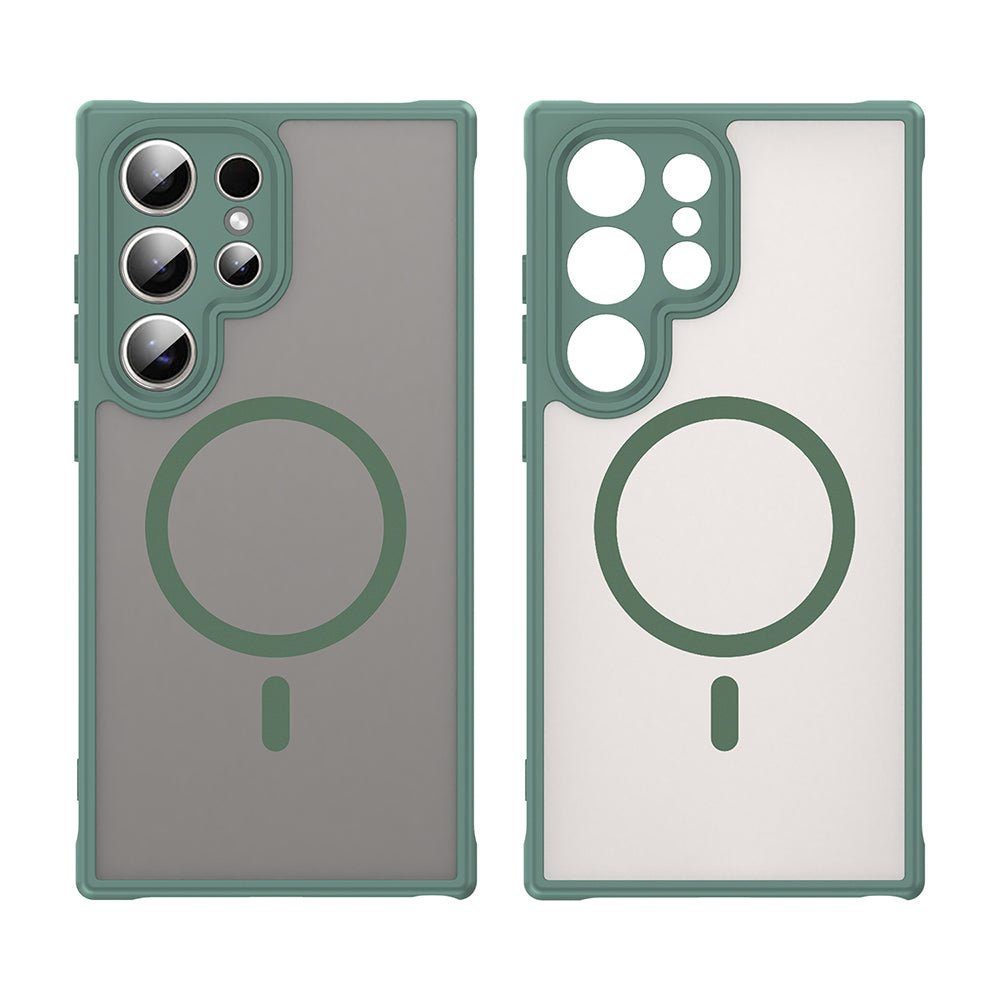 Techsuit Samsung Galaxy S24 Ultra - Σκληρή Θήκη με Πλαίσιο Σιλικόνης και MagSafe - HaloFrost II MagSafe - Green