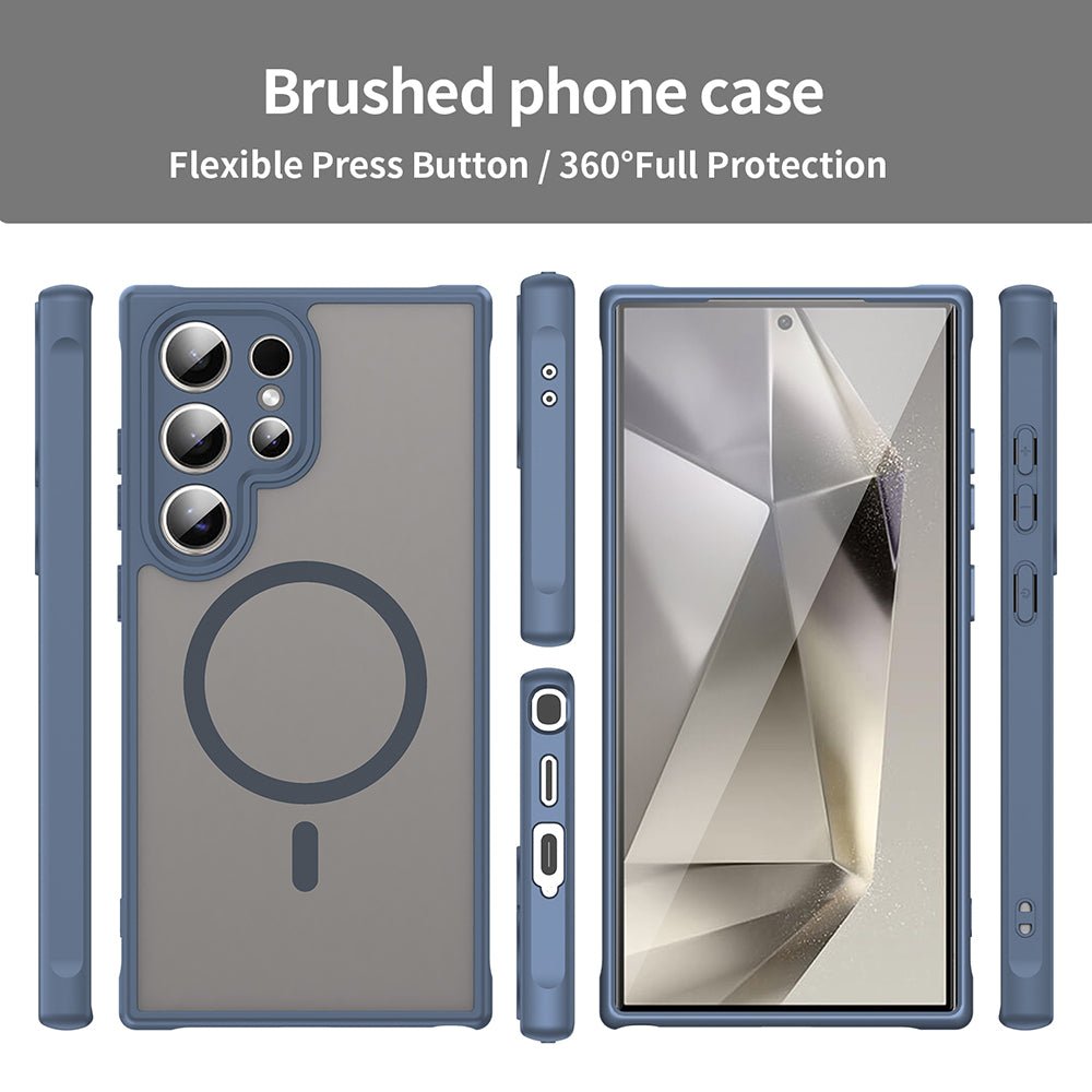 Techsuit Samsung Galaxy S24 Ultra - Σκληρή Θήκη με Πλαίσιο Σιλικόνης και MagSafe - HaloFrost II MagSafe - Navy Blue