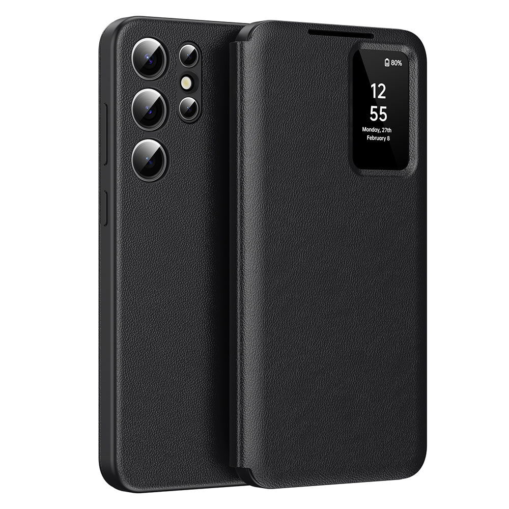 Techsuit Samsung Galaxy S24 Ultra - Θήκη Βιβλίο με Θέση για 1 Κάρτα - SmartView Series - Black