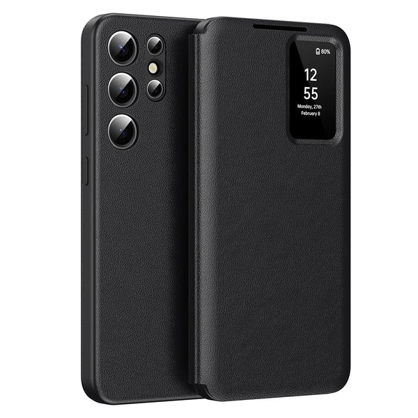 Techsuit Samsung Galaxy S24 Ultra - Θήκη Βιβλίο με Θέση για 1 Κάρτα - SmartView Series - Black