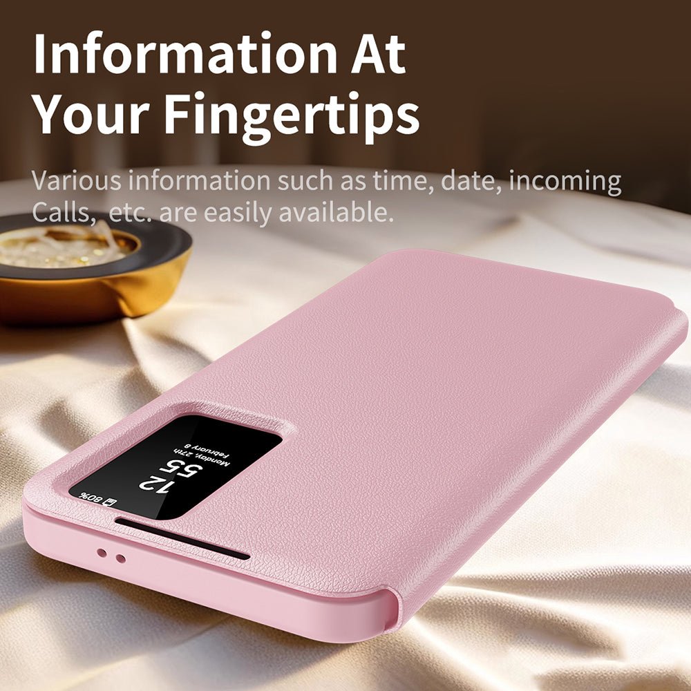 Techsuit Samsung Galaxy S24 Ultra - Θήκη Βιβλίο με Θέση για 1 Κάρτα - SmartView Series - Pink