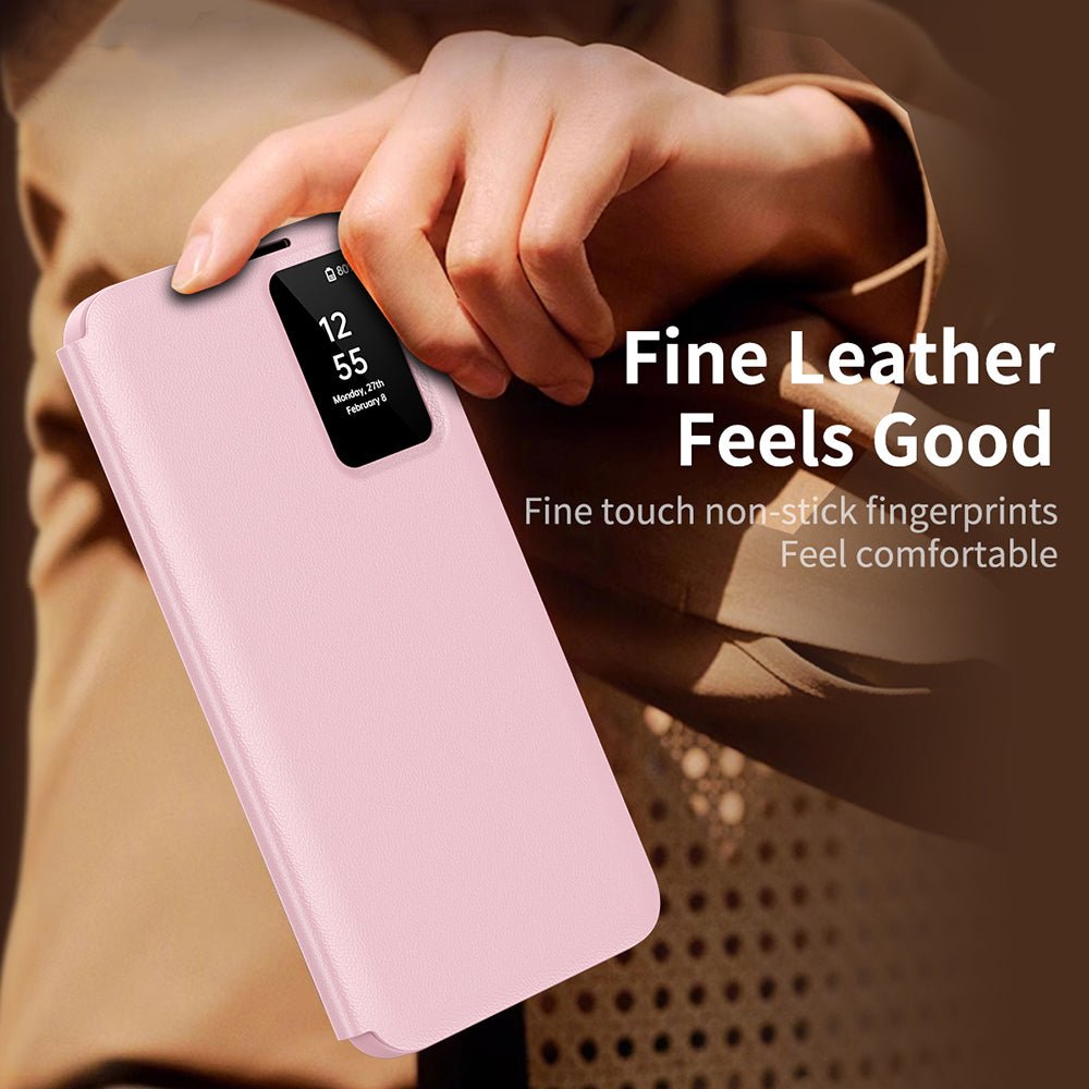 Techsuit Samsung Galaxy S24 Ultra - Θήκη Βιβλίο με Θέση για 1 Κάρτα - SmartView Series - Pink