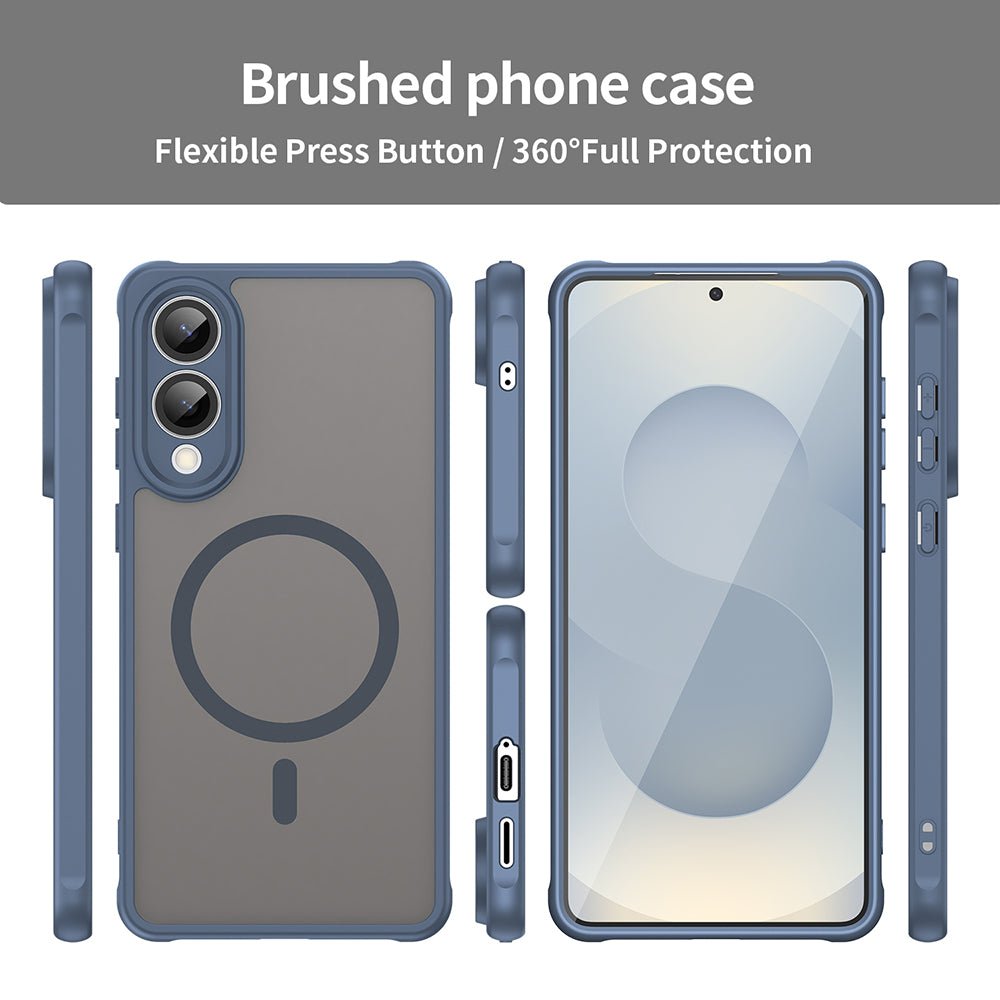 Techsuit Samsung Galaxy S25 Edge - Σκληρή Θήκη με Πλαίσιο Σιλικόνης και MagSafe - HaloFrost II MagSafe - Navy Blue