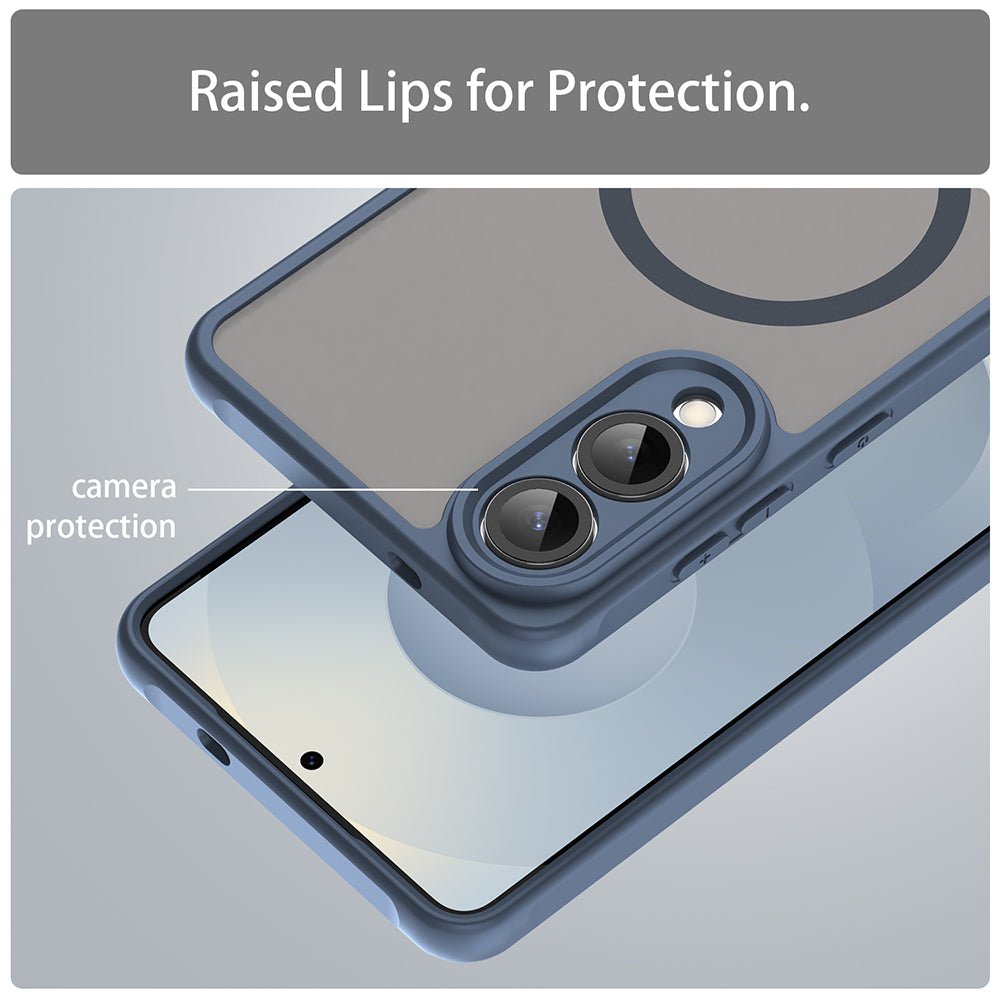 Techsuit Samsung Galaxy S25 Edge - Σκληρή Θήκη με Πλαίσιο Σιλικόνης και MagSafe - HaloFrost II MagSafe - Navy Blue