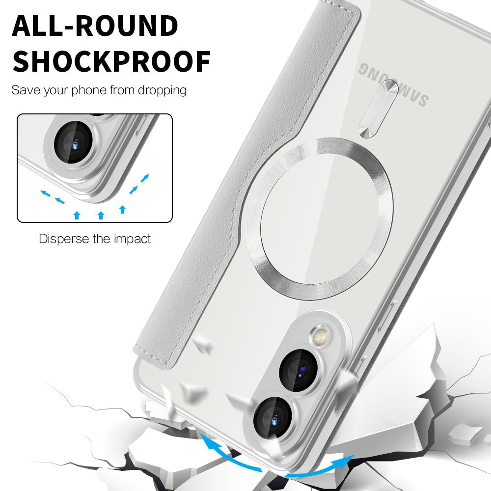 Techsuit Samsung Galaxy S25 Edge - Θήκη Βιβλίο με MagSafe με Υποδοχές Καρτών και RFID Προστασία - SmartMag Book Case - Grey