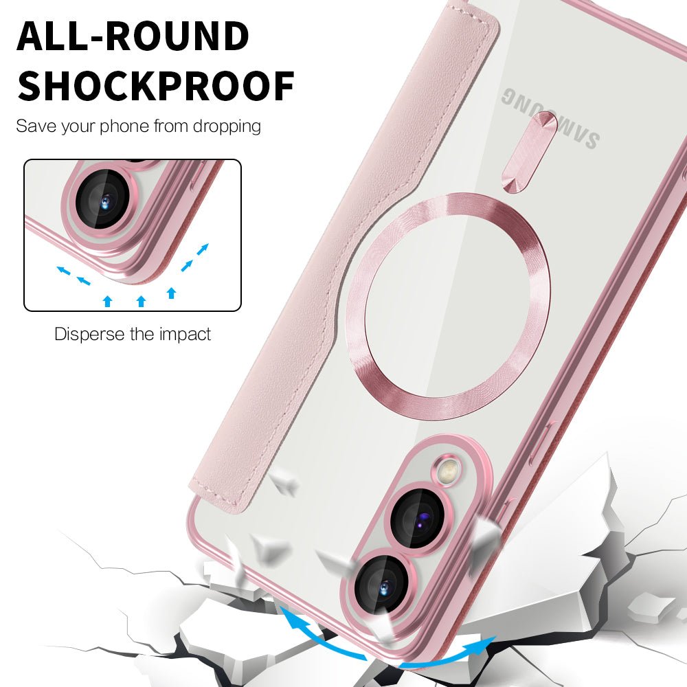 Techsuit Samsung Galaxy S25 Edge - Θήκη Βιβλίο με MagSafe με Υποδοχές Καρτών και RFID Προστασία - SmartMag Book Case - Pink