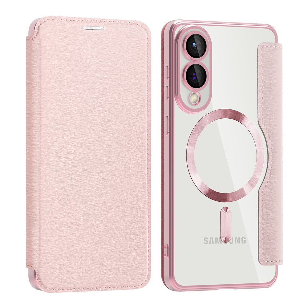 Techsuit Samsung Galaxy S25 Edge - Θήκη Βιβλίο με MagSafe με Υποδοχές Καρτών και RFID Προστασία - SmartMag Book Case - Pink