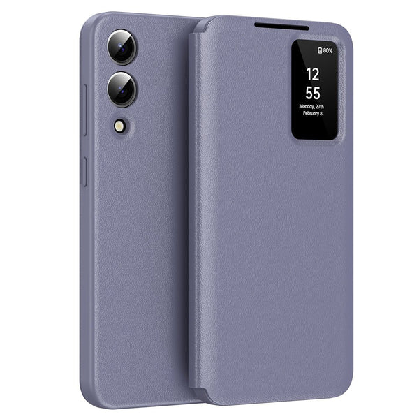 Techsuit Samsung Galaxy S25 Edge - Θήκη Βιβλίο με Θέση για 1 Κάρτα - SmartView Series - Purple