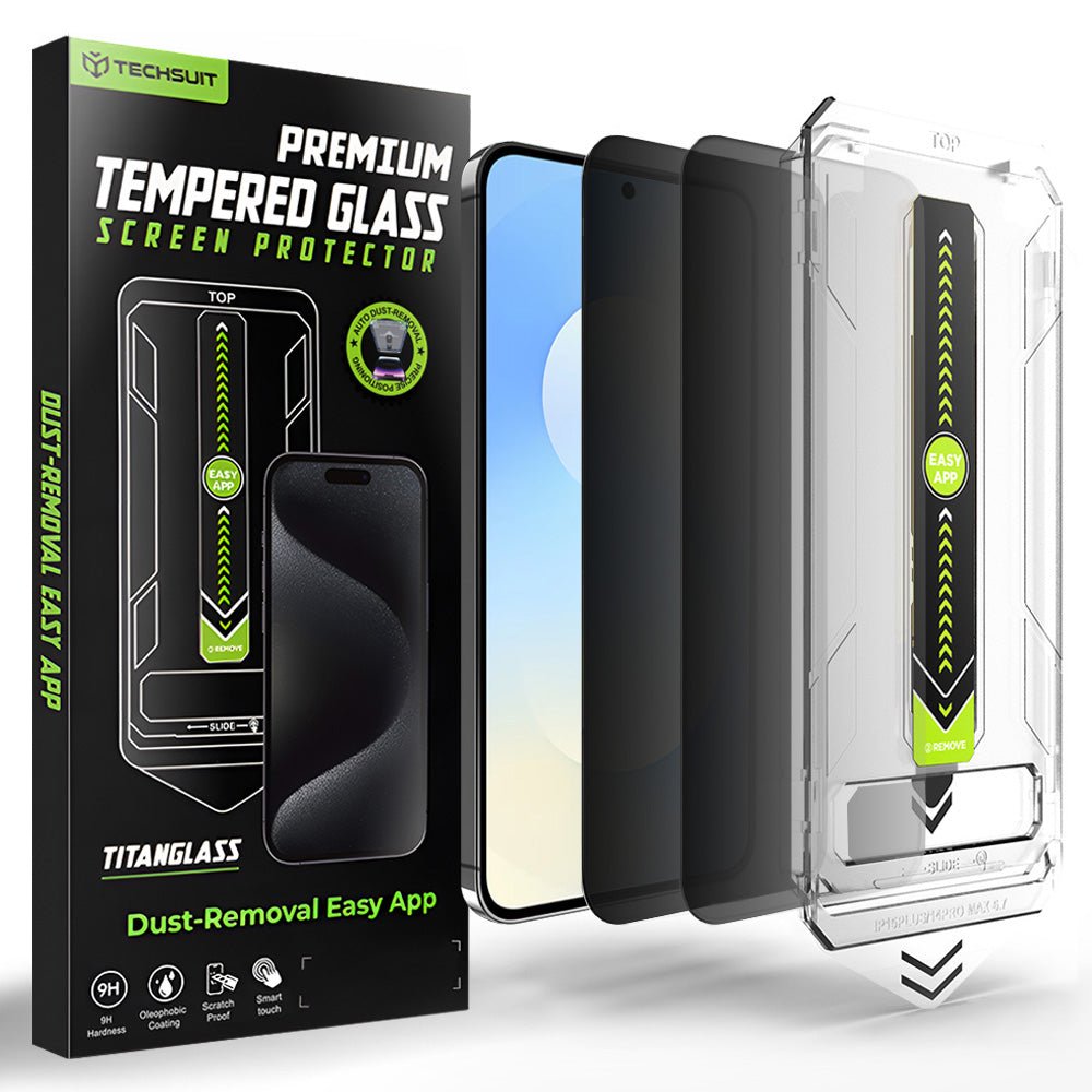 Techsuit Samsung Galaxy S25 FE / A57 5G - Σετ με 2 Αντιχαρακτικά Γυαλιά Οθόνης - TitanGlass CrystalHD - Privacy