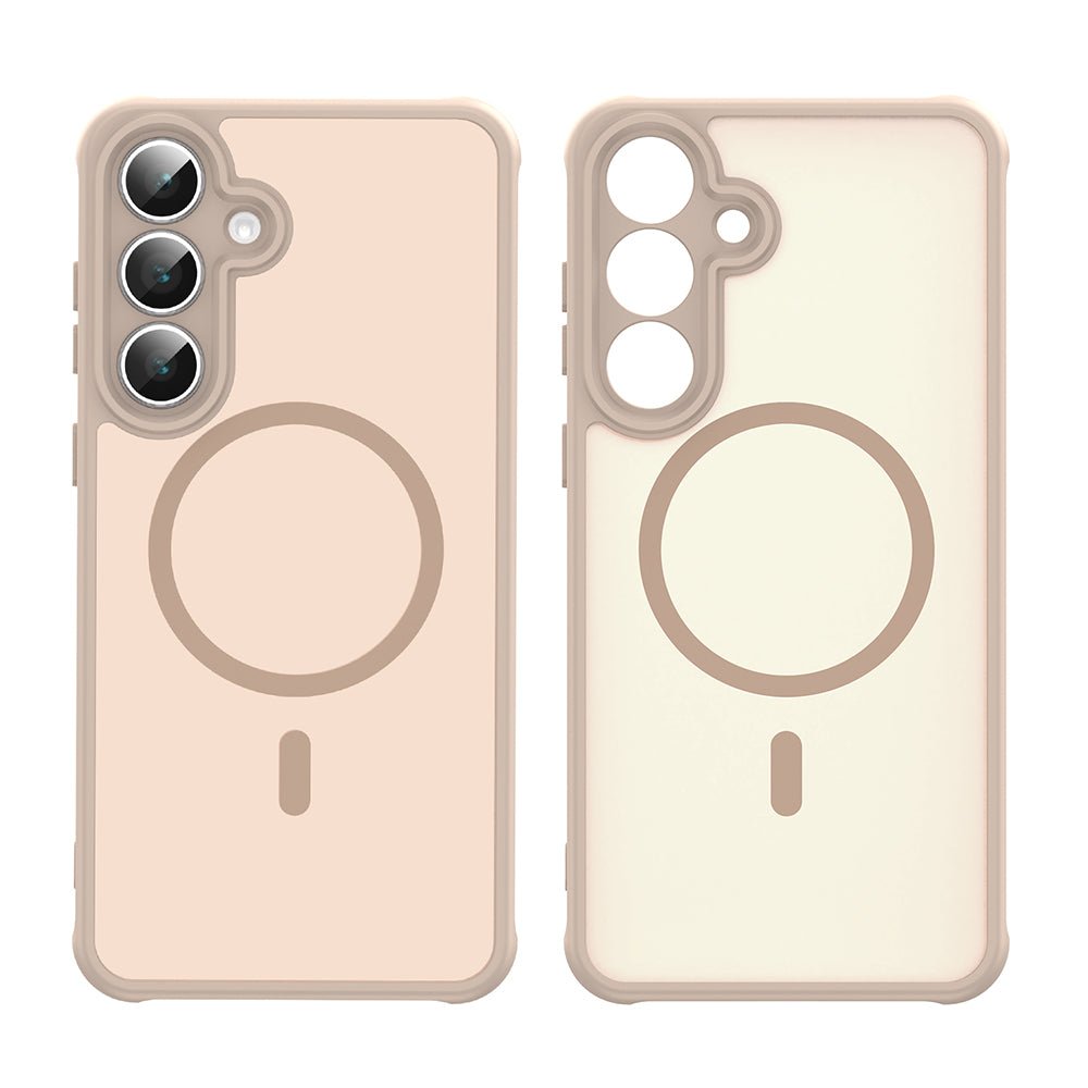 Techsuit Samsung Galaxy S25 FE - Σκληρή Θήκη με Πλαίσιο Σιλικόνης και MagSafe - HaloFrost II MagSafe - Gold