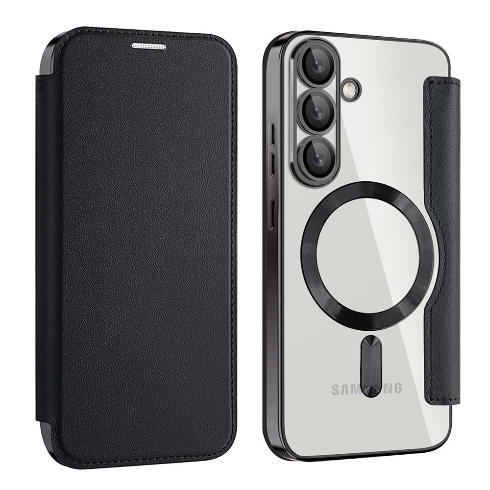 Techsuit Samsung Galaxy S25 Plus - Θήκη Βιβλίο με MagSafe με Υποδοχές Καρτών και RFID Προστασία - SmartMag Book Case - Black