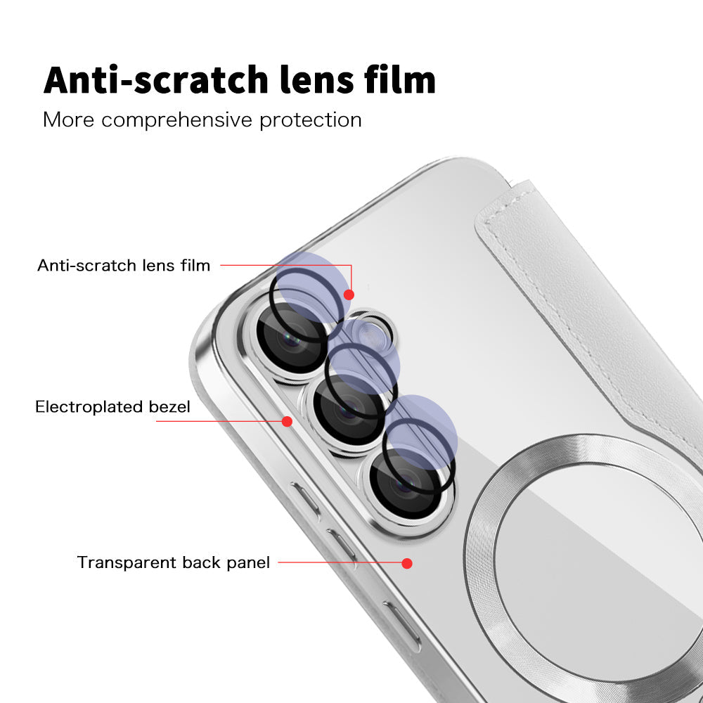 Techsuit Samsung Galaxy S25 Plus - Θήκη Βιβλίο με MagSafe με Υποδοχές Καρτών και RFID Προστασία - SmartMag Book Case - Grey