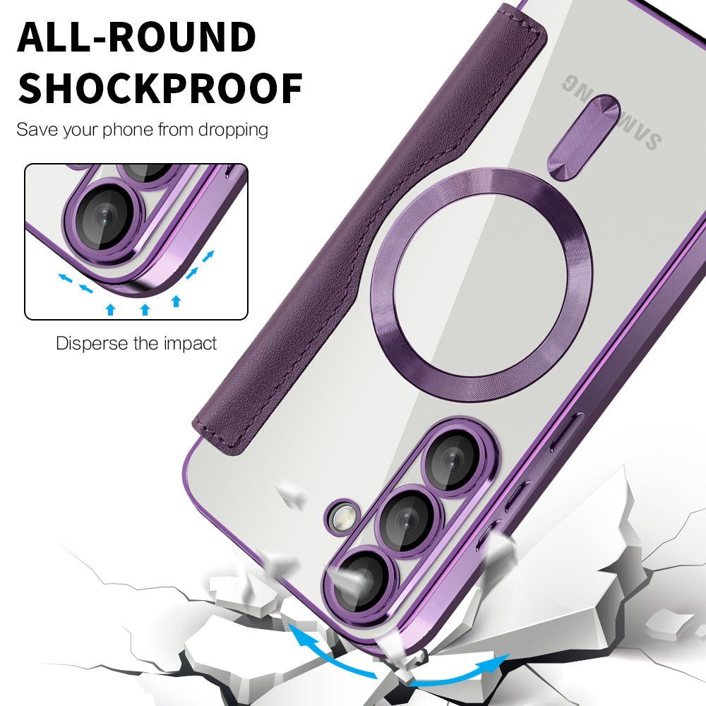 Techsuit Samsung Galaxy S25 Plus - Θήκη Βιβλίο με MagSafe με Υποδοχές Καρτών και RFID Προστασία - SmartMag Book Case - Purple