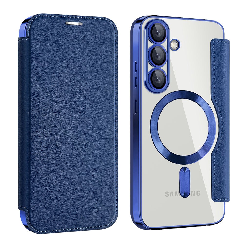 Techsuit Samsung Galaxy S25 - Θήκη Βιβλίο με MagSafe με Υποδοχές Καρτών και RFID Προστασία - SmartMag Book Case - Blue