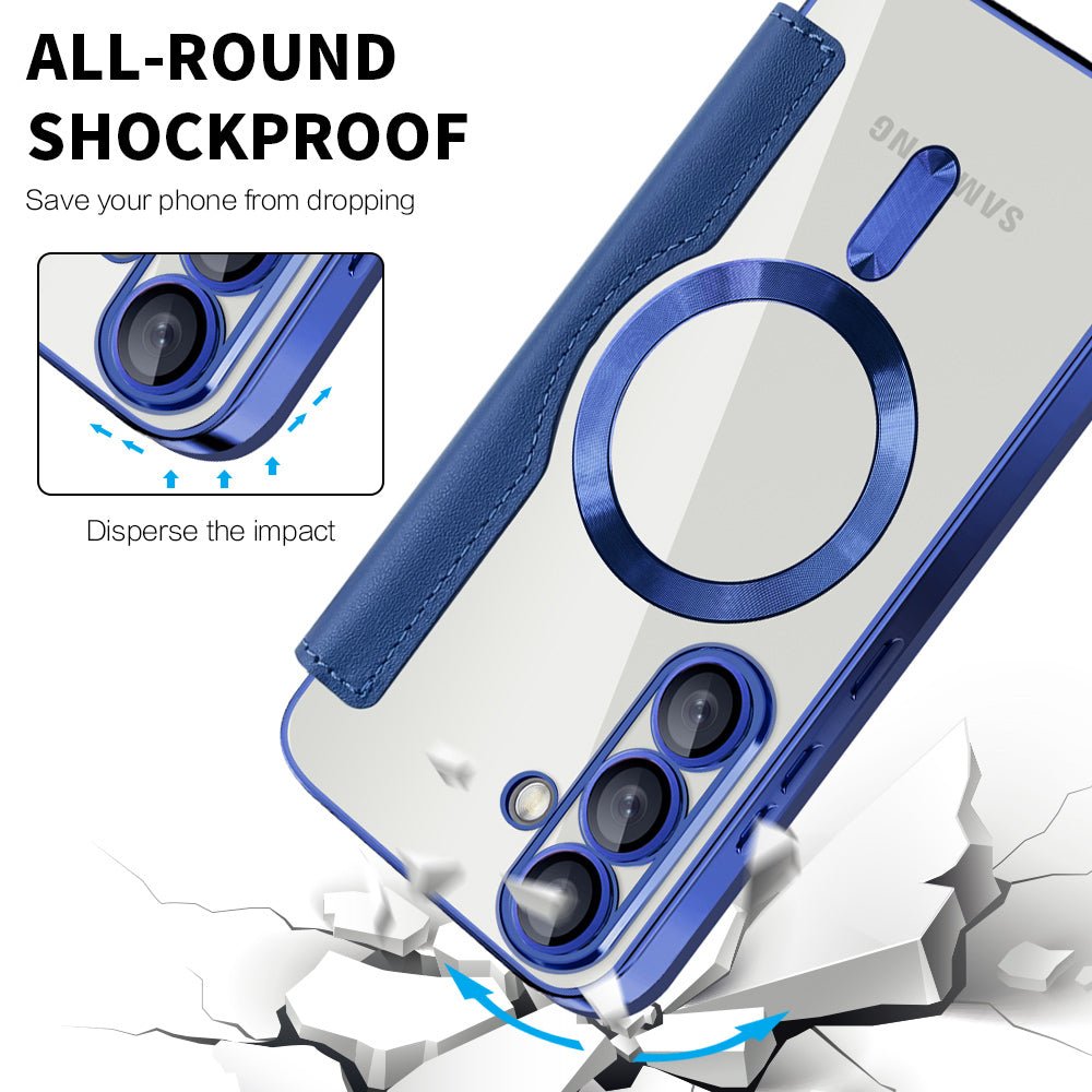 Techsuit Samsung Galaxy S25 - Θήκη Βιβλίο με MagSafe με Υποδοχές Καρτών και RFID Προστασία - SmartMag Book Case - Blue
