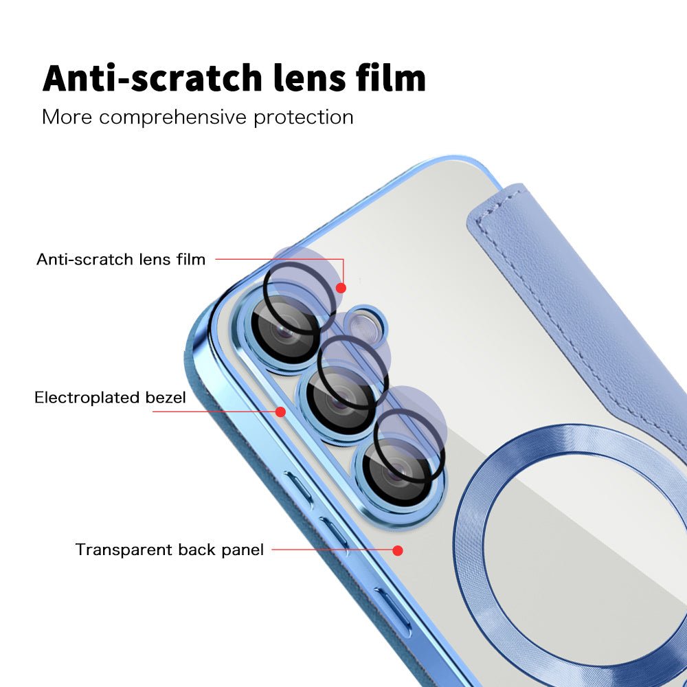 Techsuit Samsung Galaxy S25 - Θήκη Βιβλίο με MagSafe με Υποδοχές Καρτών και RFID Προστασία - SmartMag Book Case - Light Blue