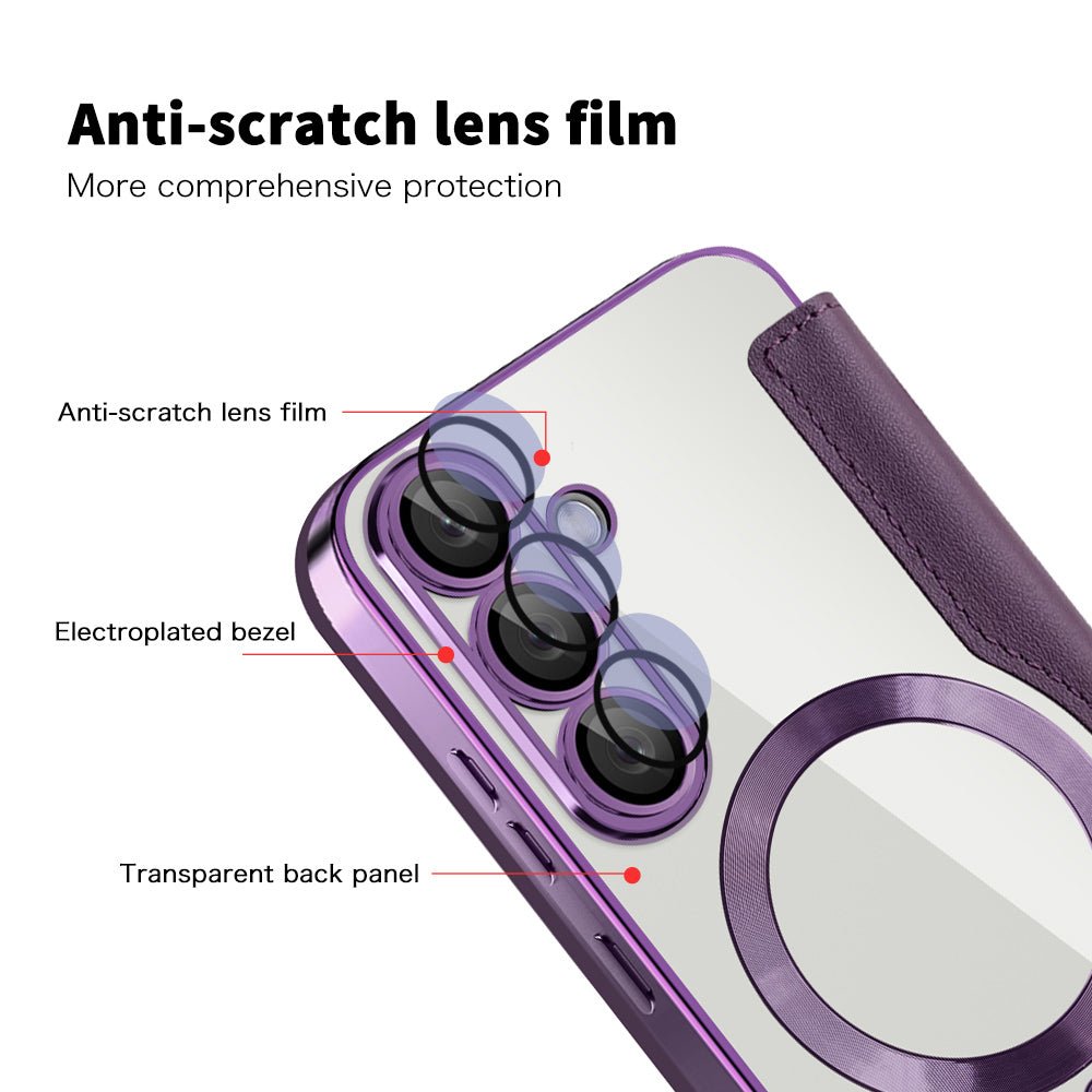 Techsuit Samsung Galaxy S25 - Θήκη Βιβλίο με MagSafe με Υποδοχές Καρτών και RFID Προστασία - SmartMag Book Case - Purple