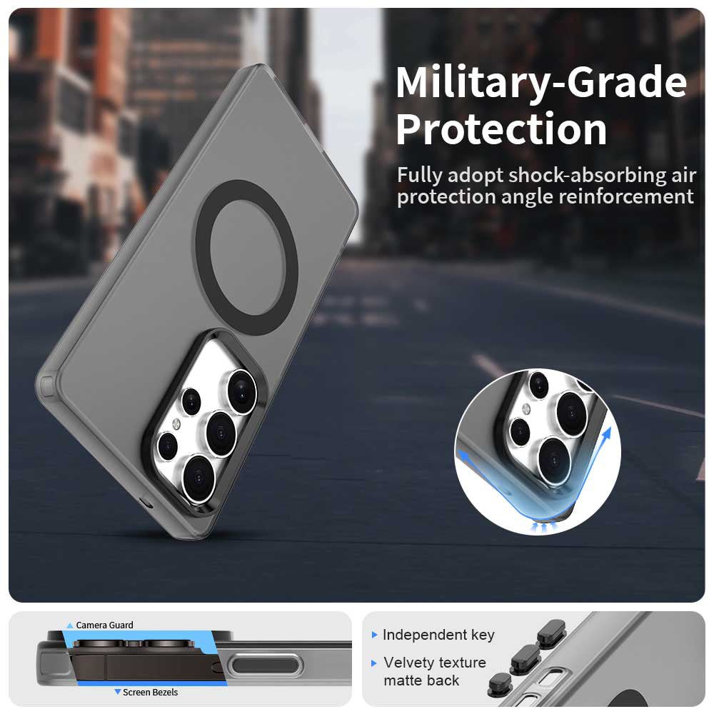 Techsuit Samsung Galaxy S25 Ultra - Σκληρή Θήκη με Πλαίσιο Σιλικόνης και MagSafe - CandyCase MagSafe - Black