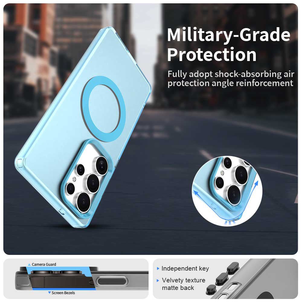 Techsuit Samsung Galaxy S25 Ultra - Σκληρή Θήκη με Πλαίσιο Σιλικόνης και MagSafe - CandyCase MagSafe - Blue