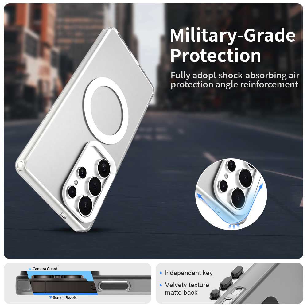 Techsuit Samsung Galaxy S25 Ultra - Σκληρή Θήκη με Πλαίσιο Σιλικόνης και MagSafe - CandyCase MagSafe - White