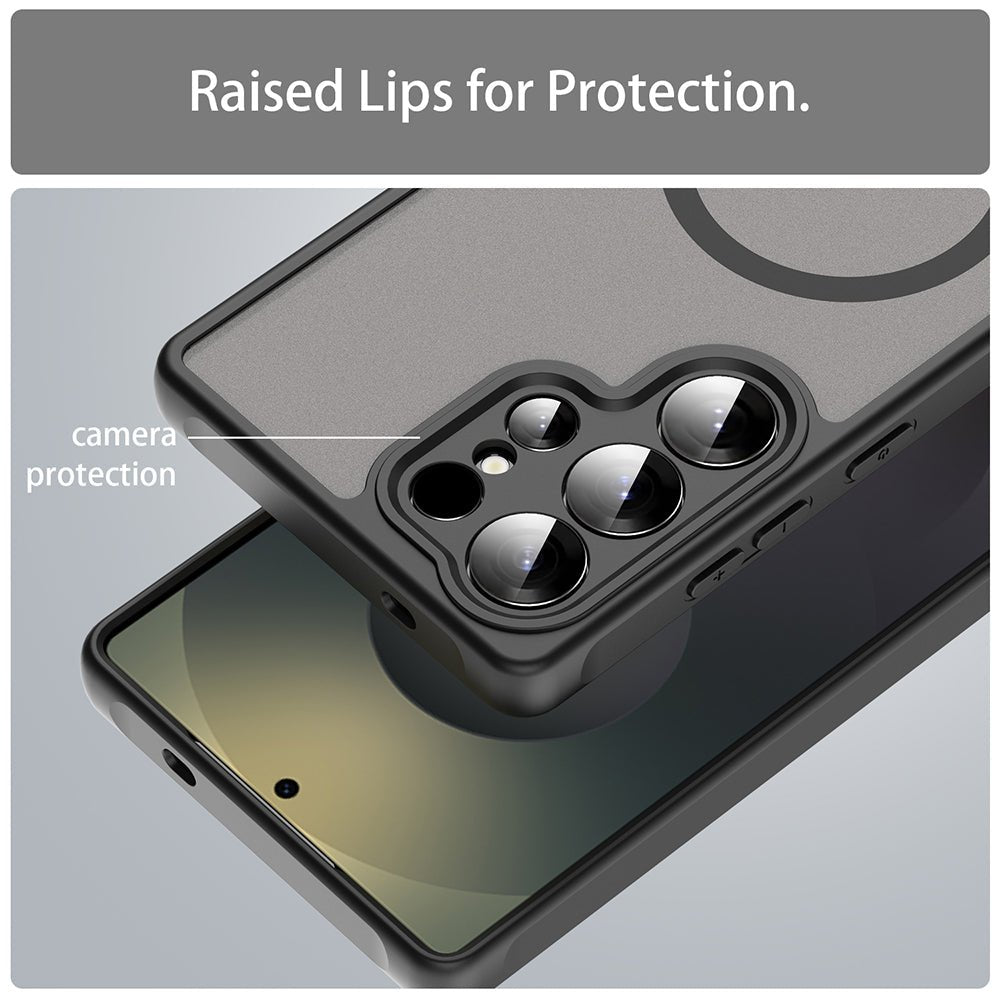 Techsuit Samsung Galaxy S25 Ultra - Σκληρή Θήκη με Πλαίσιο Σιλικόνης και MagSafe - HaloFrost II MagSafe - Black