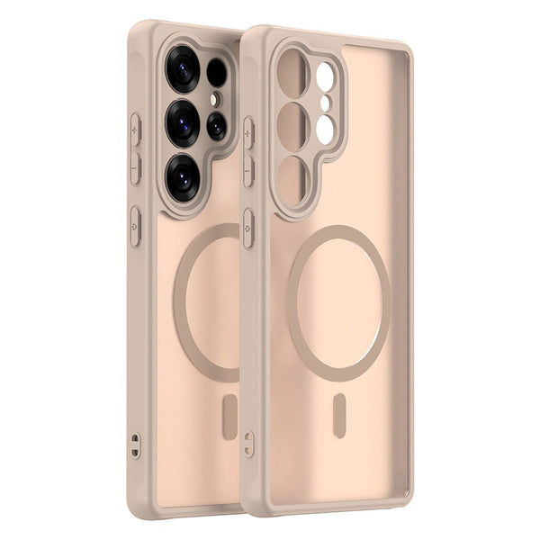Techsuit Samsung Galaxy S25 Ultra - Σκληρή Θήκη με Πλαίσιο Σιλικόνης και MagSafe - HaloFrost II MagSafe - Gold