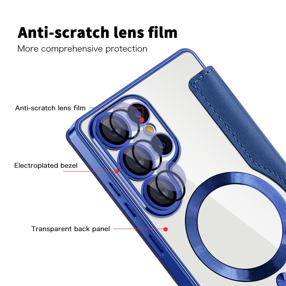 Techsuit Samsung Galaxy S25 Ultra - Θήκη Βιβλίο με MagSafe με Υποδοχές Καρτών και RFID Προστασία - SmartMag Book Case - Blue